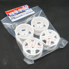 Tamiya Split 5-Spoke 26mm Width +2 Offset Wheels 4 pcs White For 1/10 Touring RC #54674