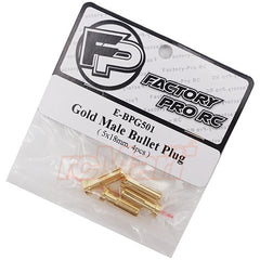 E-BPG501 5x18mm Gold Male Bullet Plug 4 pcs