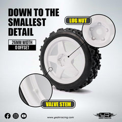 YABY-0001 Yeah Racing 1/10 Mitubishi Lancer EVO IV Rally Catalunya 1997 #1 Clear Body w/Rims Set