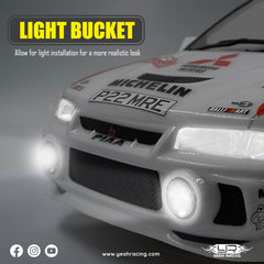 YABY-0001 Yeah Racing 1/10 Mitubishi Lancer EVO IV Rally Catalunya 1997 #1 Clear Body w/Rims Set