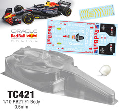 TC421 1/10 F1 RB21 BODY W/COLOR STICKER (0.5MM)