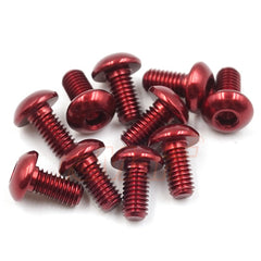 AHP-306RD Aluminum 7075 3x6mm Hex Socket Button Head Screws 10pcs Red