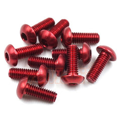 AHP-308RD Aluminum 7075 3x8mm Hex Socket Button Head Screws 10pcs Red