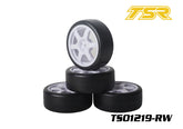 TS01219, 1:10 Pre-Mounted Touring Car Rubber Asphalt Slick Tires