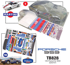 TB828 1/8 Porsche 959 (325mm) Fits Traxxas Rally