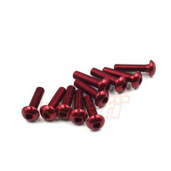 AHP-312RD Yeah Racing Aluminum 7075 3x12mm Hex Socket Button Head Screws 10pcs Red
