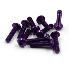 AHP-312PP Yeah Racing Aluminum 7075 3x12mm Hex Socket Button Head Screws 10pcs Purple