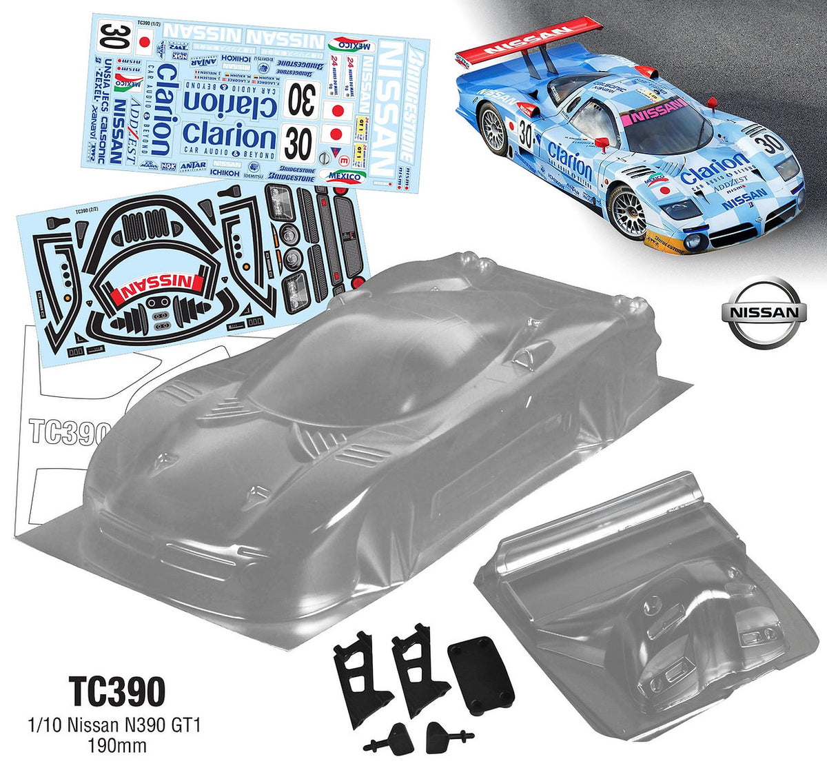 TC390 1/10 Nissan N390 GT1 (190mm)