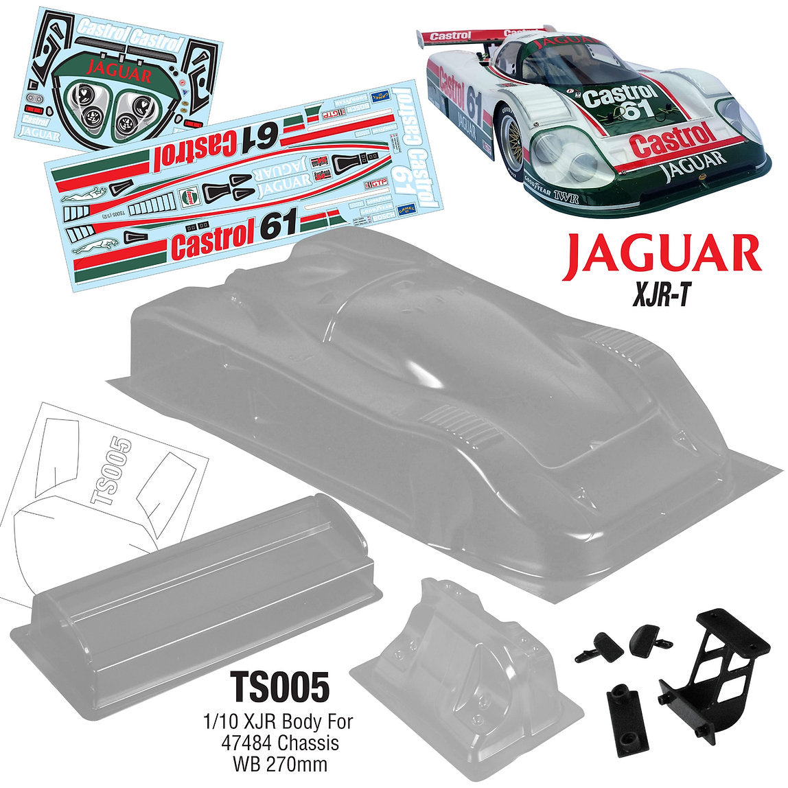 TS005 1/10 XJR Body For 47484 Chassis, 205mm