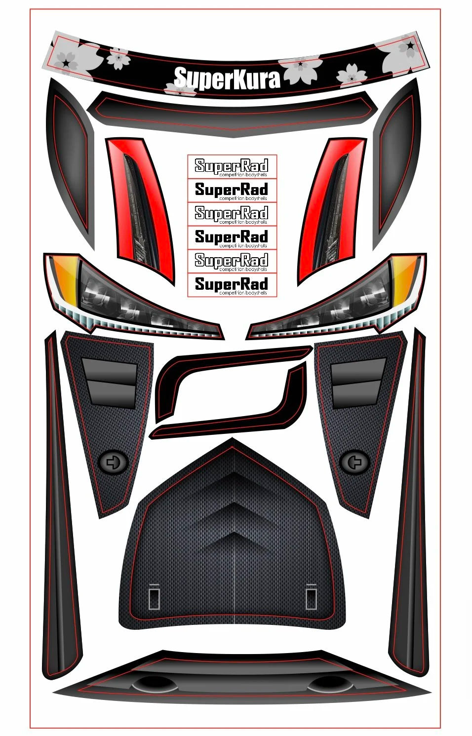 SuperRad SR-04-020 SuperKura 1/12 GT12 body Lite