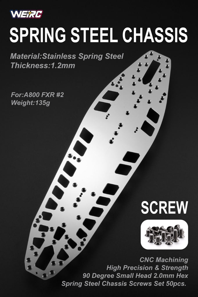 WEiRC Awesomatix A800R 1.2mmスチールシャーシセット WEiRC 1.2mm Spring Steel Chassis Awesomatix A800 FXR #2