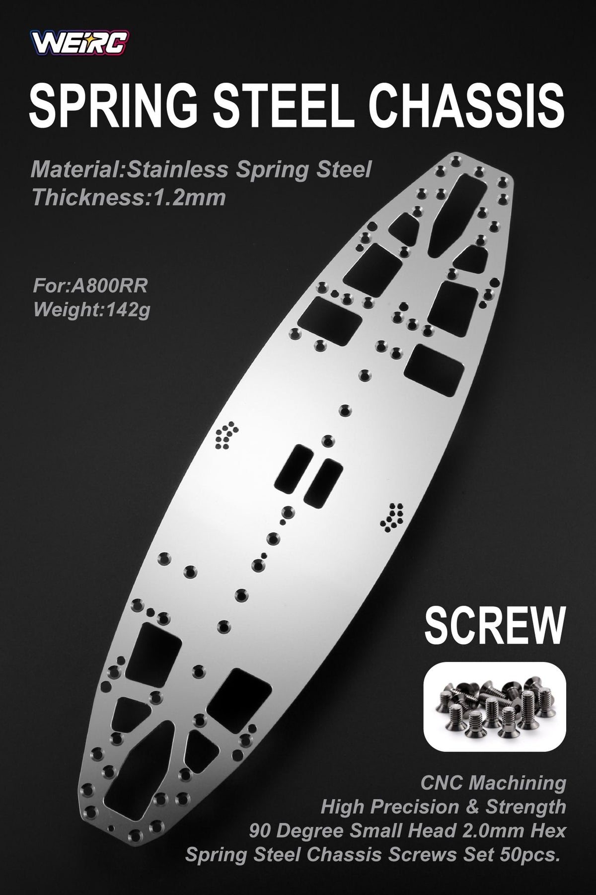 WEiRC 1.2mm Spring Steel Chassis Awesomatix A800R\RR