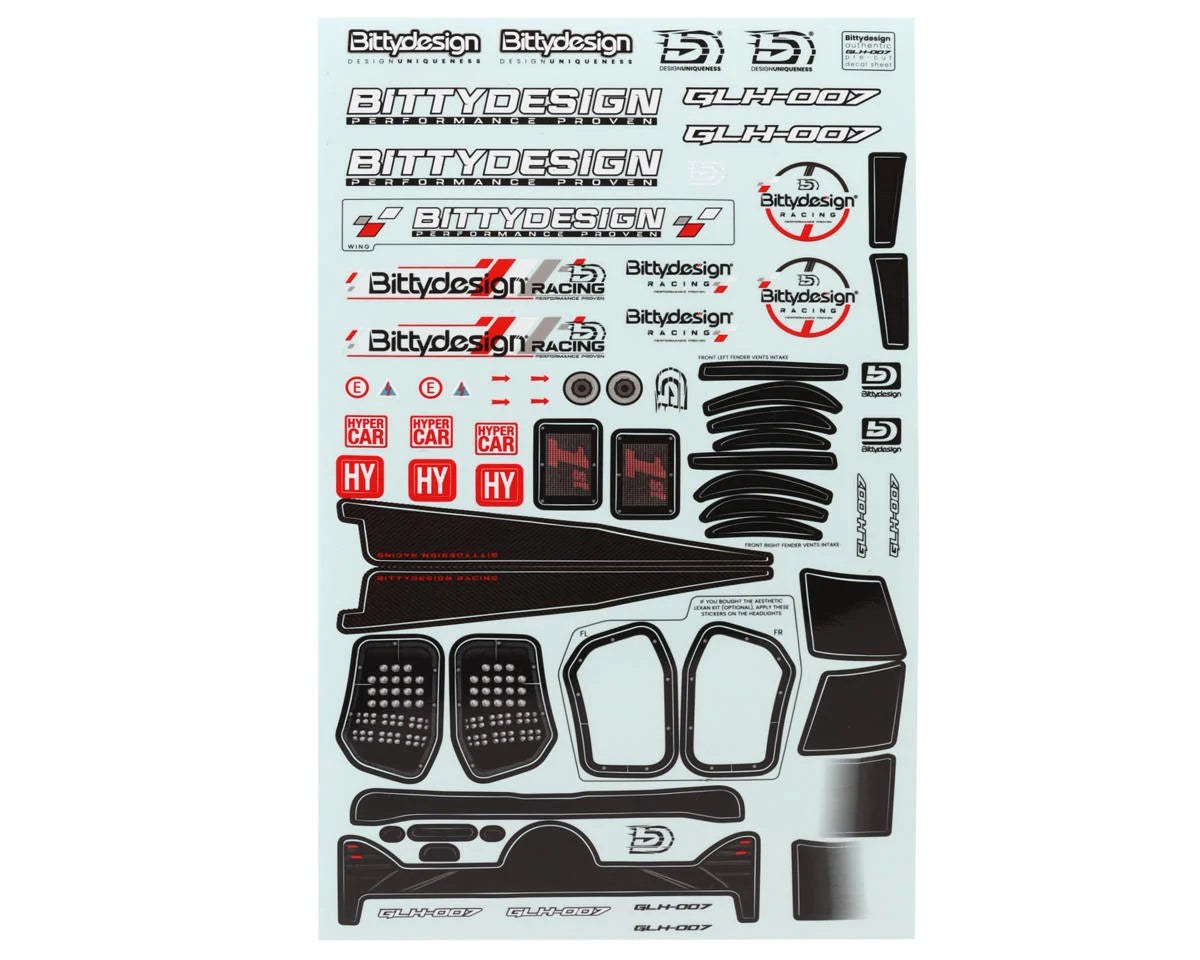 BDYLMH-190GLH Bittydesign GLH-007 Hypercar 1/10 Touring Car Body (Clear) (190mm) (Lightweight)