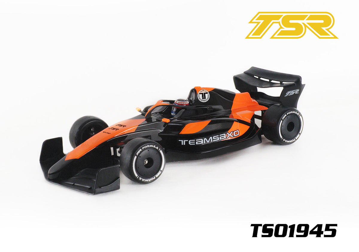 TS01945 1/10 New F1 Body Shell W/Helmet, Halo and Mirrors.
