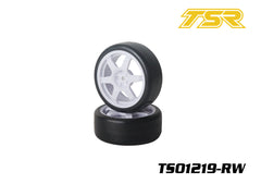 TS01219, 1:10 Pre-Mounted Touring Car Rubber Asphalt Slick Tires