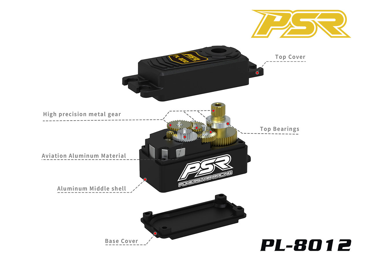 PL-8012HV DC Motor HV Waterproof Low Profile Digital Servo