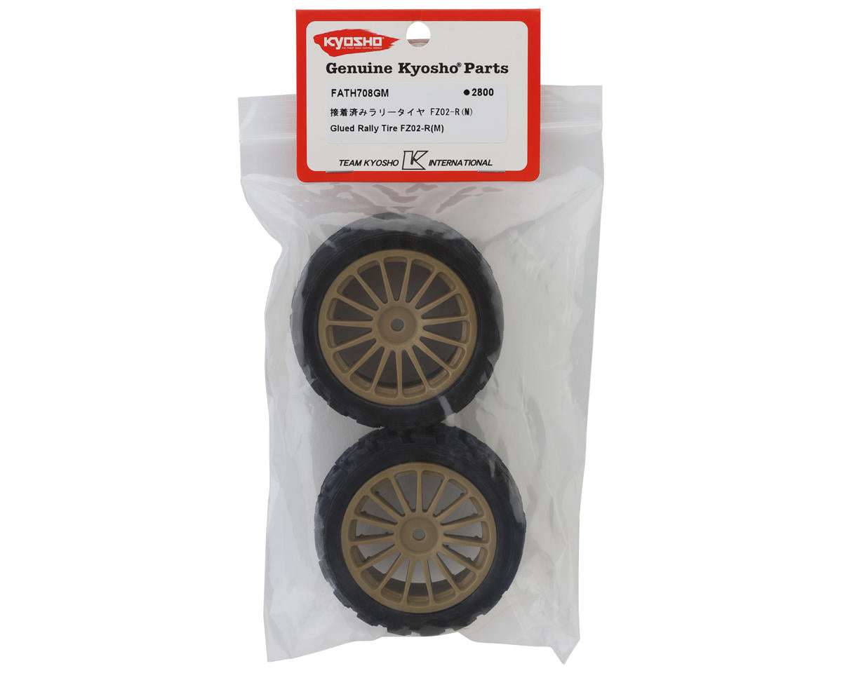 Kyosho Rally Pre-Mounted Tire (2) (Medium) w/12mm Hex