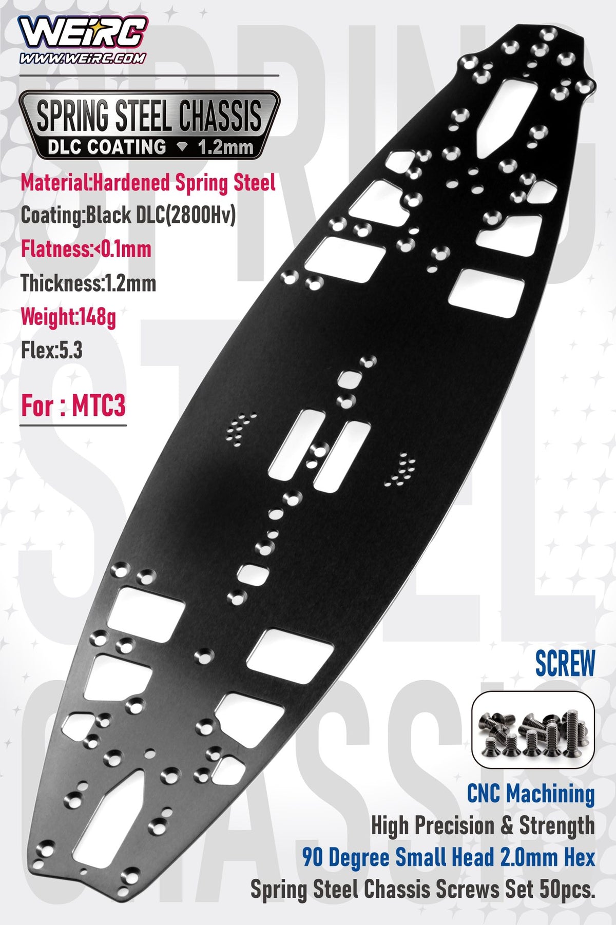 WEiRC DLC Spring Steel Chassis Mugen MTC3
