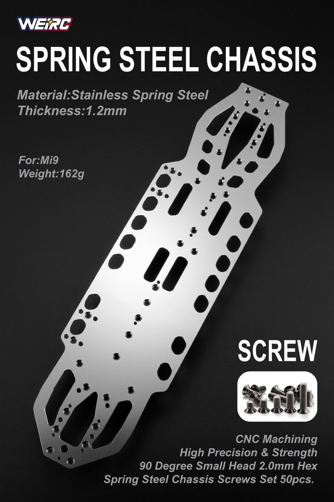 WEiRC 1.2mm Spring Steel Chassis Schumacher Mi9 – Interstate Hobby