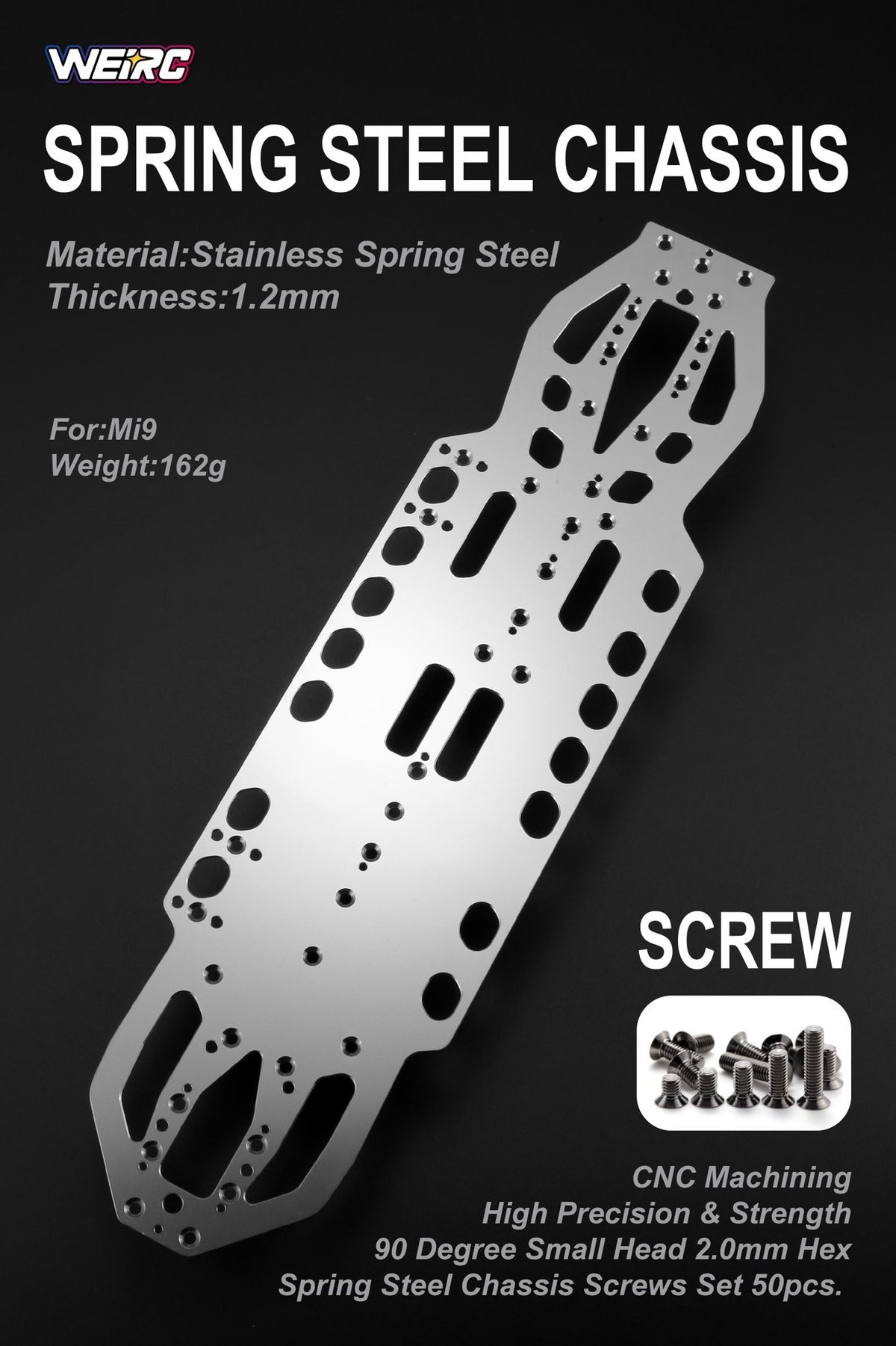 WEiRC 1.2mm Spring Steel Chassis Schumacher Mi9