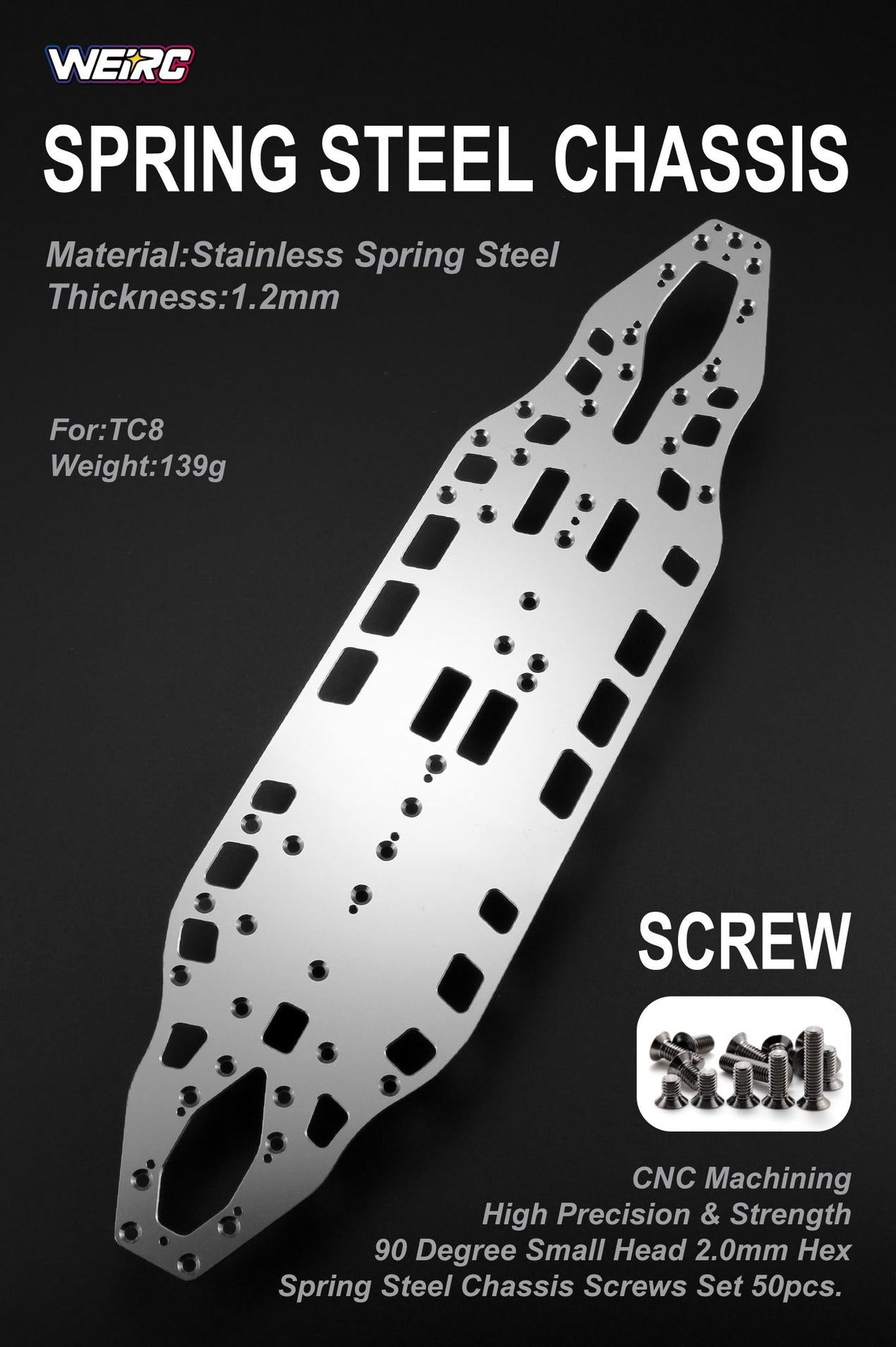 WEiRC アソシ TC8用1.2mmスチールシャーシセット 2 Associated – Interstate Hobby Sport