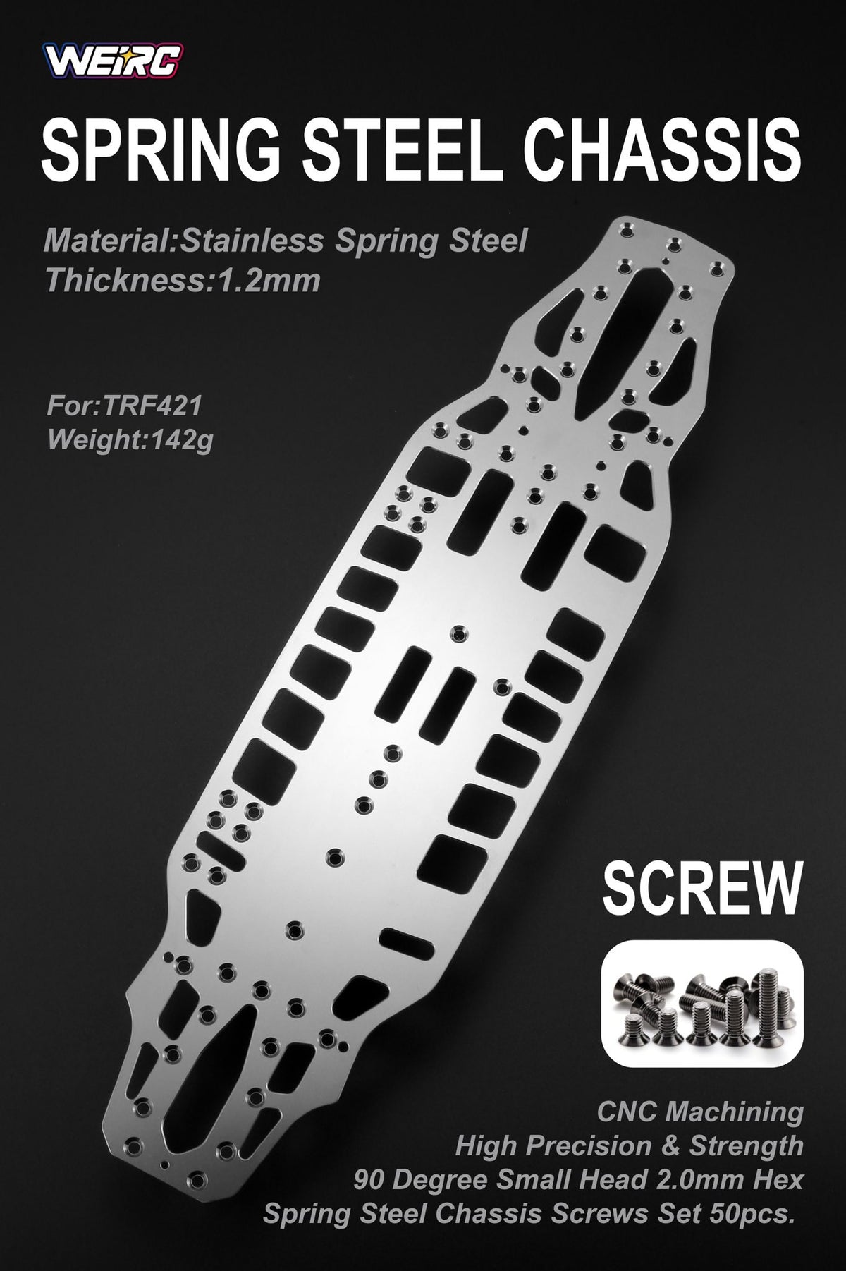 WEiRC 1.2mm Spring Steel Chassis Tamiya TRF421