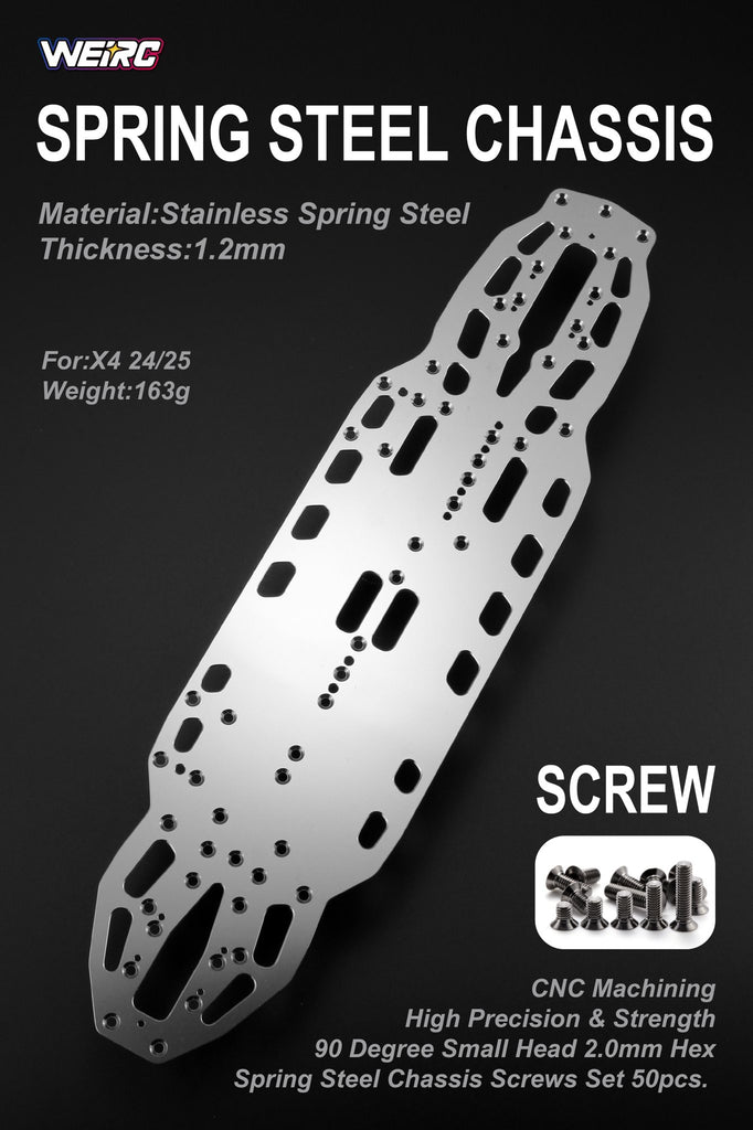 WEiRC 1.2mm Spring Steel Chassis Xray X4 '24/25 – Interstate Hobby